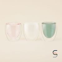 SARABARN Double Wall Coloured Glass | แก้ว แก้วน้ำ แก้วใส แก้วไม่มีหู แก้วทนความร้อน