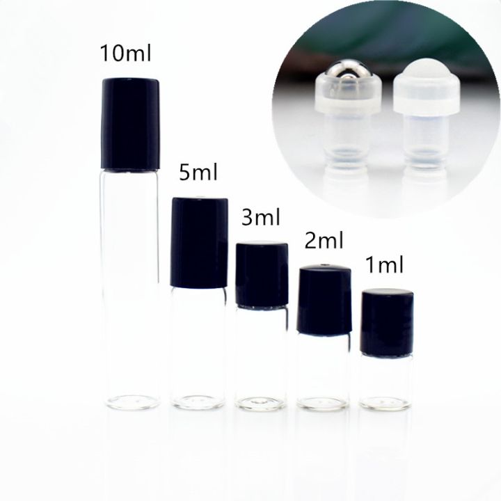 50pcs-1ml-2ml-3ml-5ml-10ml-transparent-glass-perfume-roller-bottles-clear-essential-oil-vials-with-stainless-steel-roll-on-ball