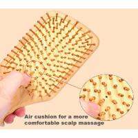 【BEIBEI】 Wooden Paddle Hair Brush Bristles Detangle for Hair Scalp Air Massager Comb Hairbrush Cushion Unisex