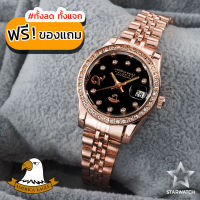 AMERICA EAGLE นาฬิกาข้อมือผู้หญิง สายสแตนเลส รุ่น AE099L – PINKGOLD/BLACK