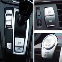 รถไฟเตือนปุ่ม/Handbrake AUTO H/เริ่มต้นหยุดเครื่องยนต์ปุ่ม Knob Cover เหมาะสำหรับ BMW BMW 5 GT5 6 7 Series X3 X4