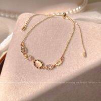 Korean style ins style cats eye circle bracelet for women super fairy niche temperament micro-encrusted zircon bracelet high-end hand jewelry