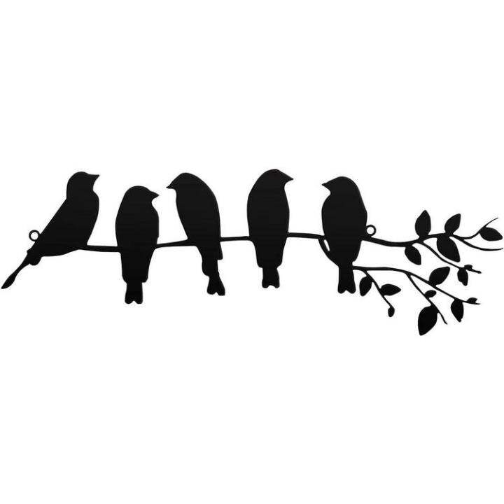 Birds on a Wire Wall Art Metal Wall Decor with Vivid Birds Metal