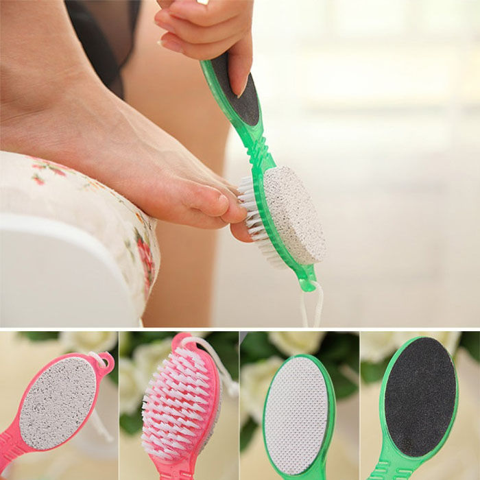 Foot Brush - 4 in 1 Brush, Foot Rasp, Pumice Stone & Foot File