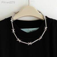 2019 New Trend Female Male Rock Hip hop Punk Bamboo Festival Metal Tie Thorns Spur Necklace for Women Girls Party Jewelry 201