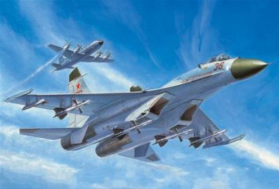 เป่าแตร01661 172ขนาดรัสเซีย Su-27ในช่วงต้นประเภทนักรบรูปแบบการชุมนุมอาคารชุดสำหรับผู้ใหญ่งานอดิเรกของเล่นคอลเลกชัน DIY