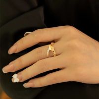 DCNSFI INS สไตล์เกาหลี สาวๆ ฮิปฮอป ปาร์ตี้ แหวนนิ้วชี้ ห่วงโซ่ แหวนปรับได้ แหวนงูสำหรับผู้หญิง โซ่กระดูกงู