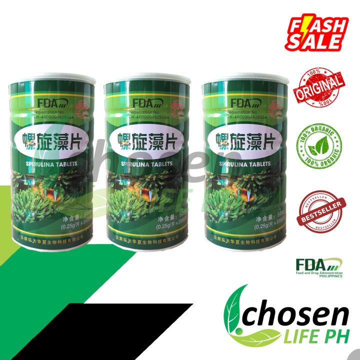 Spirulina Tablets (Buy 2 Take 1) (6000 Tablets) (3 Cans) FDA Approved