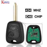 Kutery ชิป Id46 433Mhz คีย์ Mobil Remote Control สำหรับ Citroen Saxo Picasso Xsara Berlingo Sx9ใบมีด2กุญแจแบบมีปุ่มกด