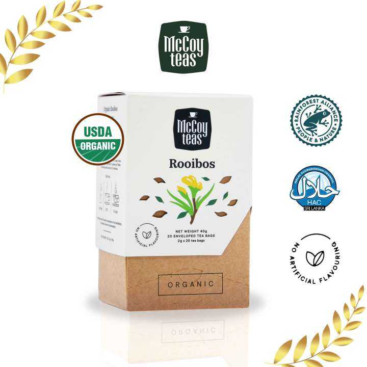 McCoy Rooibos Organic Tea Individually Wrapped Teabag Halal Certified (20 sachets) Lazada