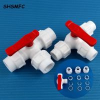 ❅ 1Pc 20/25/32mm White PVC Ball Valves Plastic Water Pipe Quick Valve PE Tube 3-Way Fast Connectors Irrigation Accessories