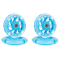 1Pair 120mm Children Scooter LED Lights Flashing Wheels with Bearings Front/Rear LED Flashing Scooter Wheels