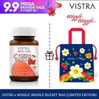 VISTRA  x WIGGLE WIGGLE BUCKET BAG (LIMITED EDITION) - BLUE   วิสทร้า อะเซโรลา เชอร์รี่ 2000 พลัส  (30 เม็ด)  x วิ้กเกิ้ล วิ้กเกิ้ล ลิขสิทธิ์ แท้ Collection ใหม่ ( สีน้ำเงิน)