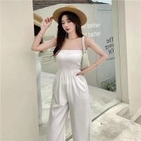 2120 Europe and America Concise Sexy Elegant One-shoulder Pure Color Asymmetric Comfortable Jumpsuit Elegant Woman Jumpsuit