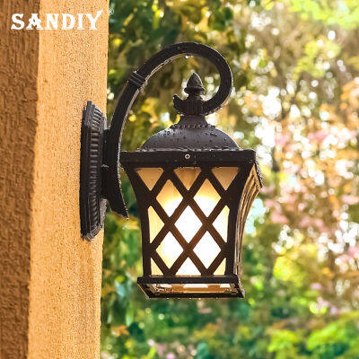 SANDIY Vintage Outdoor Wall Light Antique Porch Lamp Retro Wall Sconce for Villa Patio Aisle Courtyard Exterior Lighting E27E26