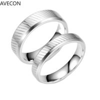 AVECON ใหม่แฟชั่นเกาหลีคลื่นรูปแบบแหวนคู่ที่เรียบง่ายแหวนแต่งงานชายและหญิง