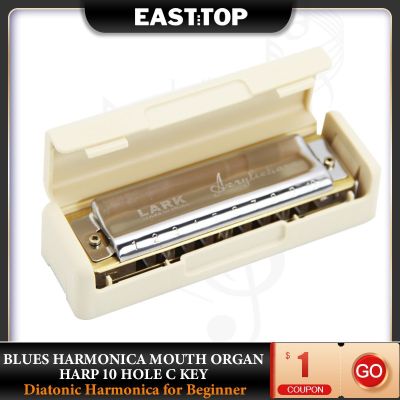 Blues EASTTOP-TX02 Harmonica com Case 10 Buracos Órgão Harpa C Key Harmônica Diatônica para Iniciantes Jogador Profissional