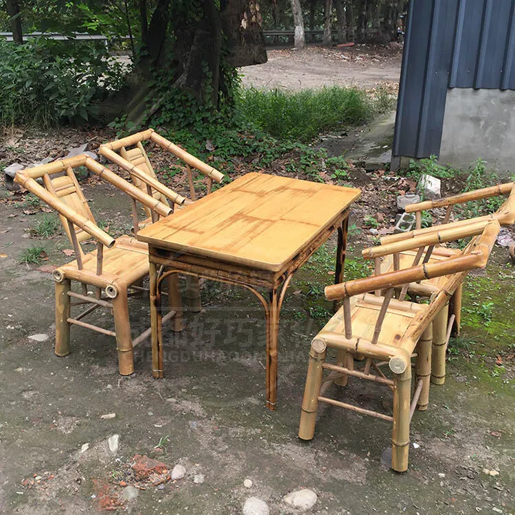 Bamboo Table And Chair Sichuan Restaurant Tea House Leisure Outdoor Furniture Lazada Singapore Bamboo Table And Chair Sichuan, Does Bamboo Furniture Last Outside