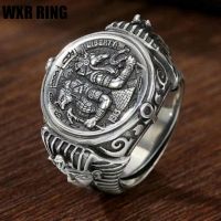 WXR RING New Fashion Wanderer Ancient Egypt Pattern Ring Personality Mens Creative Alloy Ring Accessories Casual Jewelry