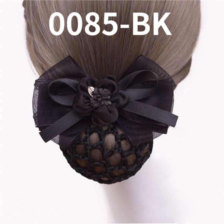 dual-use-head-flower-korean-temperament-hair-ornaments-nurses-special-hair-net-air-hostess-bank-to-work-hair-net-pocket-bow-hair-clip