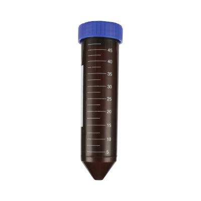 10 Pcs 50ml Plastic Brown Centrifuge Test Tube with Scale Line Screw Cap Cone Bottom Laboratory Analysis Sample Container