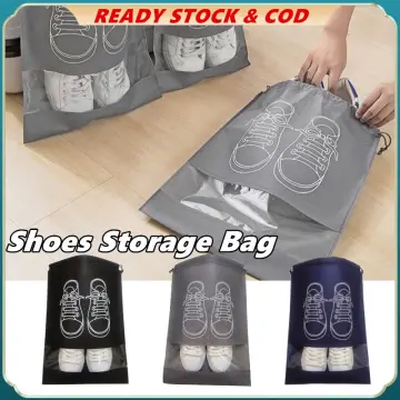 Shoes Storage Bag Closet Organizer Non-woven Travel Portable Bag Waterproof  Pocket Clothing Classified Hanging Bag