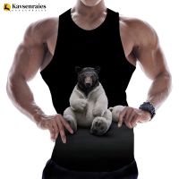 Fashion Animal Bear Tank Tops 3D Digital Printing Harajuku Vest Men Women Casual Plus Size Singlets Sleeveless Tees