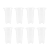 5 Inch 8Pcs Clear Flower Pot Planter Plastic Orchid Pot with Holes Tall Plant Pots for Home Flower Shop Decoration