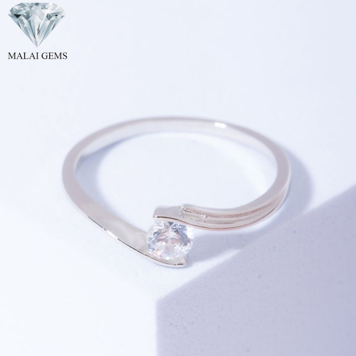 malai-gems-แหวนเพชร-แหวนเพชรชู-เงินแท้-925-เคลือบทองคำขาว-ประดับเพชรสวิส-cz-รุ่น-151-r13117-แถมกล่อง-แหวนเงินแท้-แหวนเงิน-แหวน