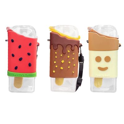 Kids Ice Cream Heat Retaining Water Bottle Adorable PP Cup Anti-leak Outdoor Traveling 300ml Drink Kettle Watermelon