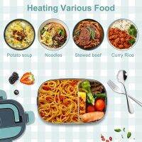 2 In 1 Home Car Electric Lh Box Food Heating Bento Box 304 Stainless Steel Liner Food Container Heated Warmer Portable Set