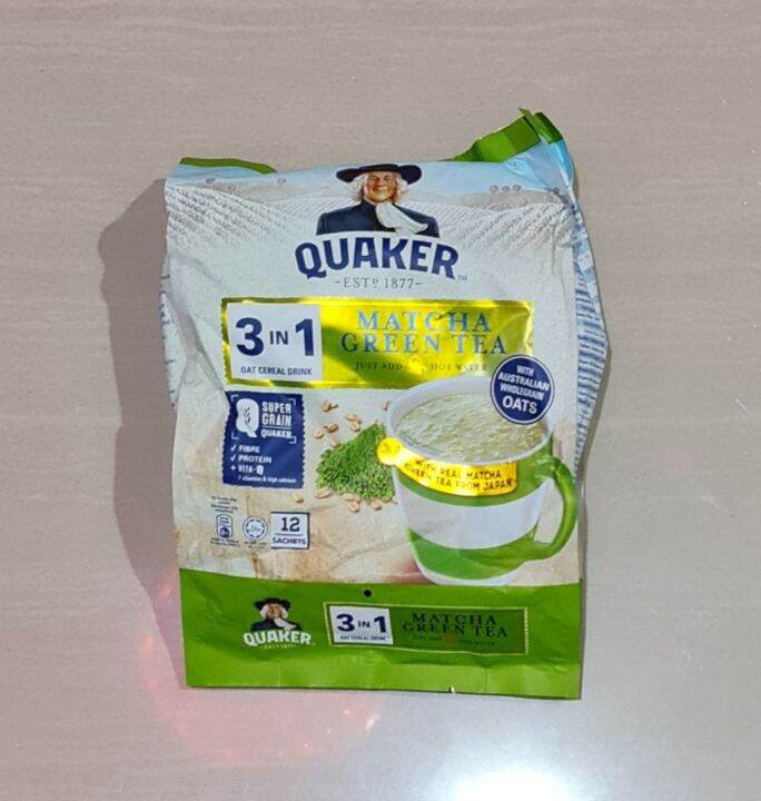 Oat Cereal Drink Quaker 3in1 Matcha Green Tea 12 x 28 Gram Lazada