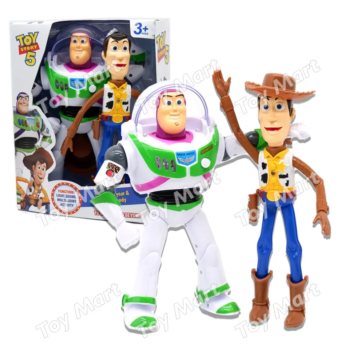 2 in 1 ToyStory Buzz Woody Action Figure Light Sound Battery Operated ...