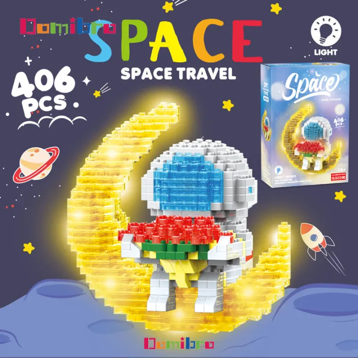 [Manila] Micro Rocket Building Blocks Space Moon Satellite Astronaut