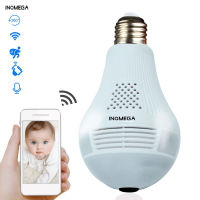 INQMEGA 360 Degree LED Light 960P Wireless Panoramic Home Security WiFi CC Fisheye Bulb Lamp IP Camera Two Ways Audio E27 Cam