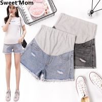 COD jfdss Denim Hole Maternity Shorts for Pregnant Women Clothes Adjustable Belly Shorts Clothing Summer Pregnancy Shorts