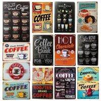 Zhongqingshop Retro กาแฟเมนูโปสเตอร์สำหรับ Cafe Tea Shop - Pin Up Wall ป้ายตกแต่ง Shabby Chic แผ่นโลหะ Art ภาพวาด Plaques