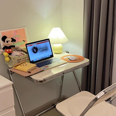 จัดส่งจากกรุงเทพฯ-โต๊ะพับโปร่งใสแบบนอร์ดิกสไตล์ง่าย-ๆ-โต๊ะเรียนบ้านโต๊ะคอมพิวเตอร์-โต๊ะอาหารใช้ในบ้าน-โต๊ะแต่งหน้า