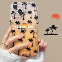 เคส OPPO A57 A78 A77S A55 A17 A17K A16 A15 A54 A95 A96 A76 A12 A3S A5 A7 A5S A74 A94 A93 Reno 4F Reno 5F F9 Pro ครีมซิลิโคนลายต้นมะพร้าวแบบค่อยเป็นค่อยไป