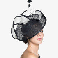 Ladies Fascinators Millinery Hat Party Wedding Sinamay Hat Wide Brim Fedora Kentucky Derby Headpiece Church Hair Accessories