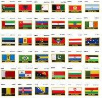 【YF】▥❆❦  Flag Badges Iron on North Korea Poland Iceland Belgium Bulgaria Belarus Palestine Paraguay Pakistan Brazil Austri