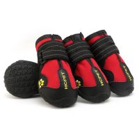 ✓ 4pcs/set Waterproof Pet Dog Shoes Reflective Dog Boots Warm Snow Rain Pets Booties Anti-slip Socks Footwear For Medium Large Dog