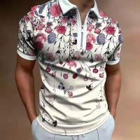 New Mens Short Sleeve nd POLO Shirt Street Print Lapel Style Casual Fashion Slim Mens Top