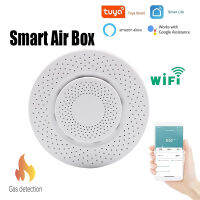 Smartlife Tuya เครื่องไวแสงCO เครื่องตรวจจับคาร์บอนมอนอกไซด์ Wifi พร้อมจอแอลซีดีอัจฉริยะหน้าจอหน้าจอที่มีคุณภาพอากาศในห้องครัวการป้องกันความปลอดภัย