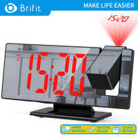 Brifit โปรเจคเตอร์นาฬิกาปลุกดิจิตอล 7.8 "Led นาฬิกาอิเล็กทรอนิกส์ Snooze ฟังก์ชั่น 12/24 ชั่วโมง Usb ชาร์จพอร์ตปรับความสว่างอัตโนมัติ 180° Rotatable Projector เหมาะสำหรับห้องนอน, ห้องนั่งเล่น, ของขวัญ