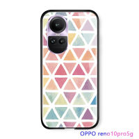 Serpens เคสป้องกันสำหรับ OPPO Reno10 Pro 5G,เคสผู้หญิงสไตล์โบโฮแฟชั่นผู้หญิงเพชรพิมพ์ลายกระจกเทมเปอร์กันกระแทก