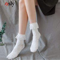 Fashion Lolita Style Socks for Women Japanese Cute Lace Socks Princess Girl Sweet Retro Frilly Ruffle Cotton Socks