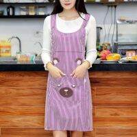 Shoulder strap H-style fashion apron slip-back sleeveless home overalls waterproof cute PVC apron wholesale Aprons