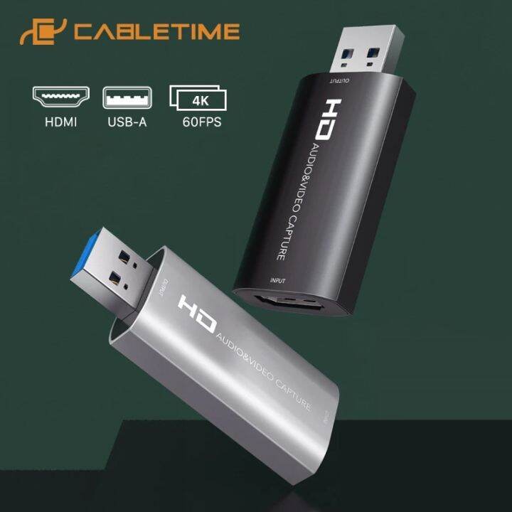 cabletime-4k-video-capture-card-usb-3-0-hdmi-compatible-video-capture-for-live-streaming-camera-game-recording-switch-c371