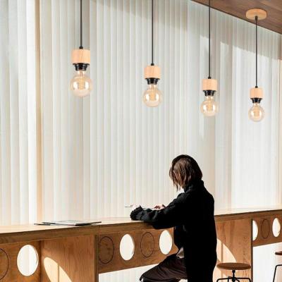 Hot Modern Nordic LED จี้เหล็กไม้ Minimalist โลหะเพดานแขวนโคมไฟห้องนั่งเล่นร้านอาหาร Shop Bar Fixture Decor